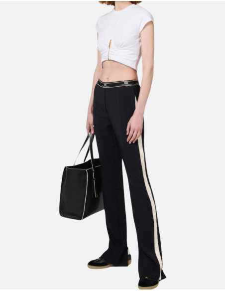 Pantalon droit pantalon elisabetta franchi droit noir