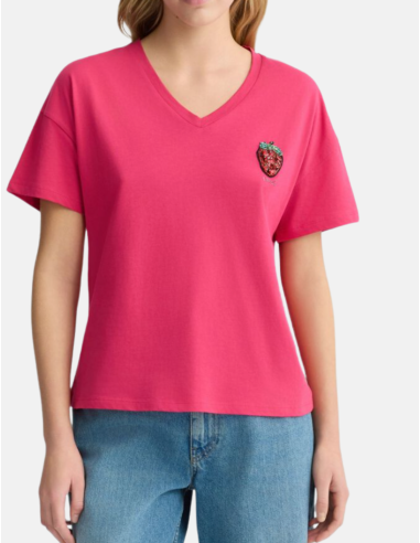 Tee-shirt femme col V