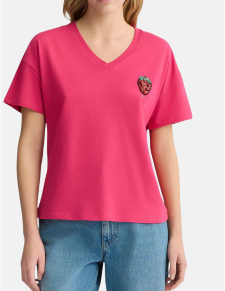 Tee-shirt femme col V