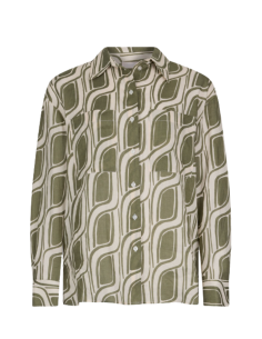 LIU JO Chemise en Ramie Imprimée Kaki - WA5487