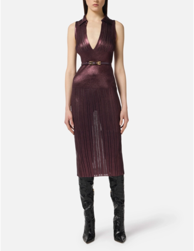 Détail tissu lamé robe Merlot Elisabetta Franchi – qualité premium