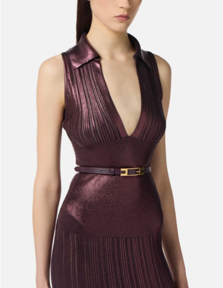 Robe lamée Merlot Elisabetta Franchi portée – style soirée chic – Nice