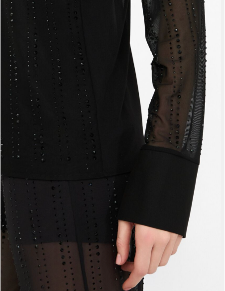 chemise strass noire liu jo nice boutique