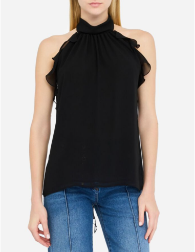 Liu Jo top volants noir chic