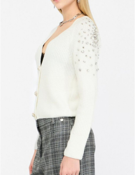 LIU JO Gilet en maille blanc - CF5149