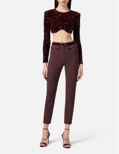 pantalon bordeaux elisabetta franchi shopping nice