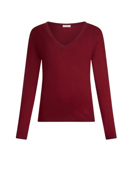 LIU JO Pull col V rouge - MF5227