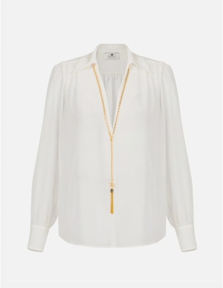 ELISABETTA FRANCHI Chemise collier ivoire - CA133