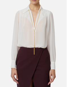 ELISABETTA FRANCHI Chemise collier ivoire - CA133 2