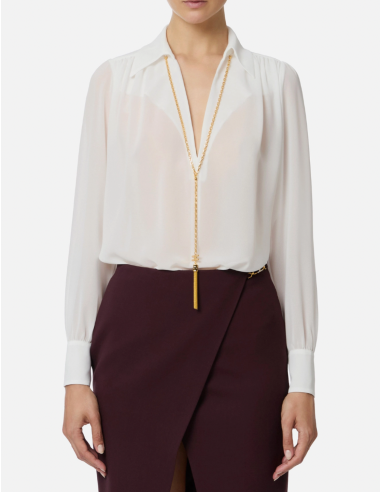 ELISABETTA FRANCHI Chemise collier ivoire - CA133