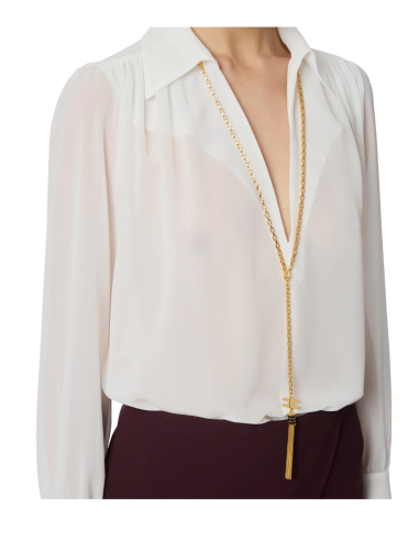 ELISABETTA FRANCHI Chemise collier ivoire - CA133