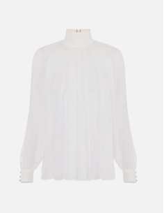ELISABETTA FRANCHI Blouse en soie ivoire - CA134