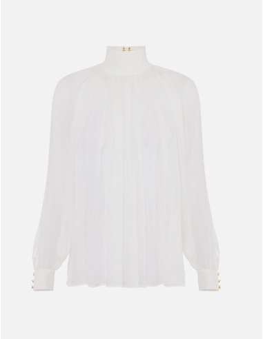ELISABETTA FRANCHI Blouse en soie ivoire - CA134