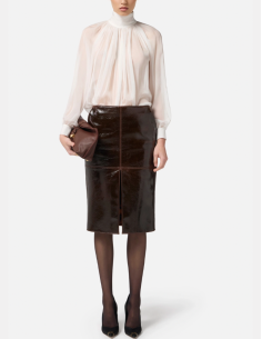 ELISABETTA FRANCHI Blouse en soie ivoire - CA134 2