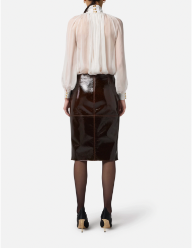 ELISABETTA FRANCHI Blouse en soie ivoire - CA134