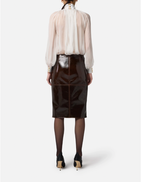 ELISABETTA FRANCHI Blouse en soie ivoire - CA134