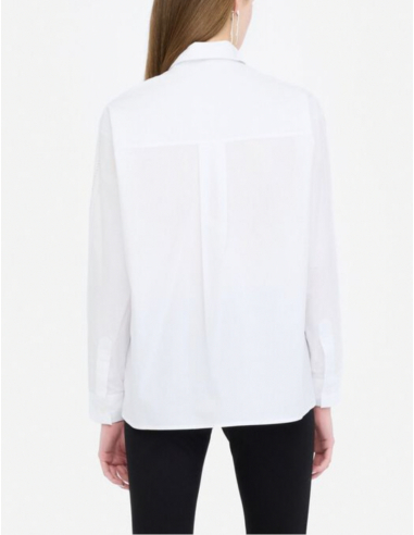 LIU JO Chemise coton strass blanche - UF5240