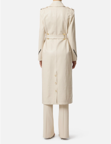 trench similicuir ecru elisabetta franchi