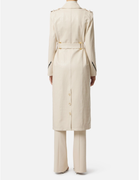 trench similicuir ecru elisabetta franchi