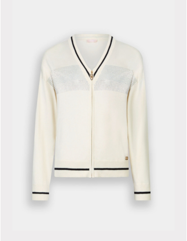 cardigan zip femme blanc