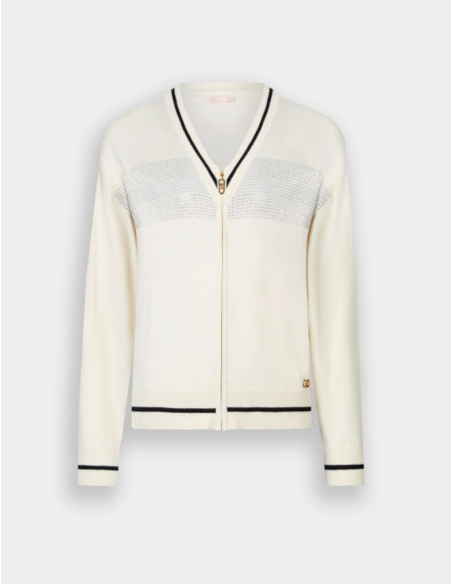 cardigan zip femme blanc