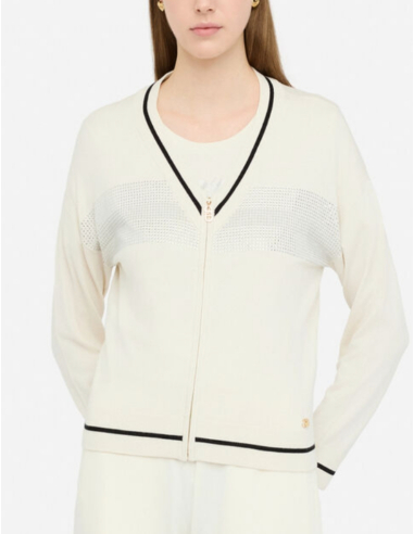 gilet zip femme blanc