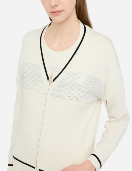 LIU JO Cardigan zippé blanc - TF5208