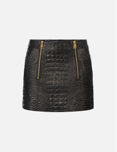 jupe cuir croco luxe