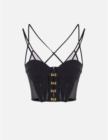 ELISABETTA FRANCHI Corset en Néoprène Noir - TO040