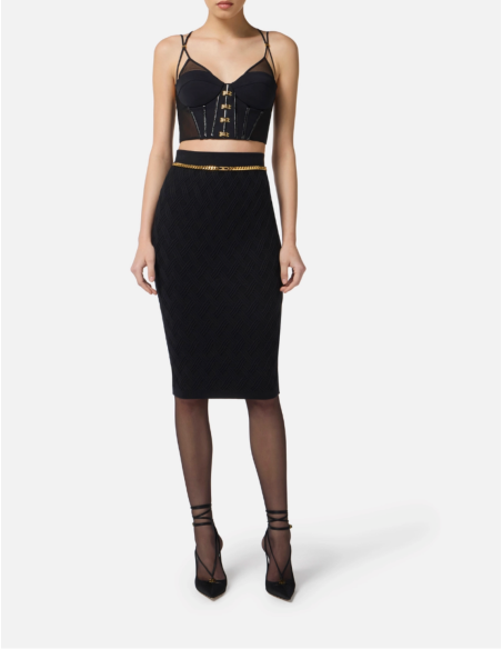 ELISABETTA FRANCHI Corset en Néoprène Noir - TO040