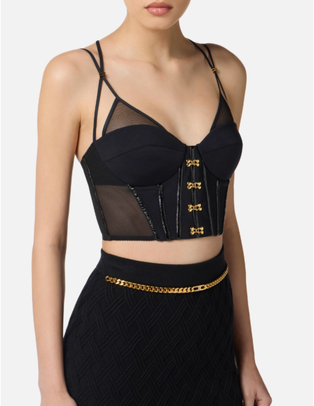 ELISABETTA FRANCHI Corset en Néoprène Noir - TO040