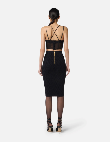 ELISABETTA FRANCHI Corset en Néoprène Noir - TO040