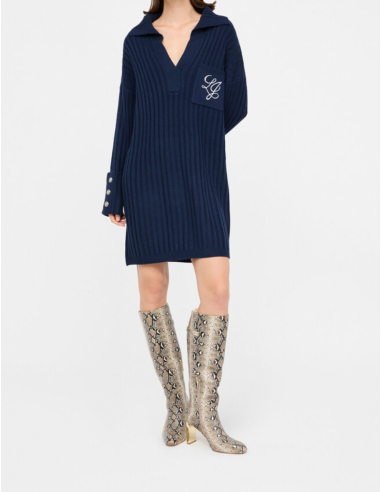 LIU JO Robe en Maille Bleue - MF5049