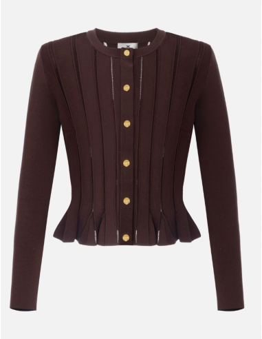 ELISABETTA FRANCHI Gilet en Maille Marron  - MK07S