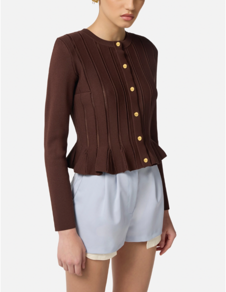 ELISABETTA FRANCHI Gilet en Maille Marron  - MK07S