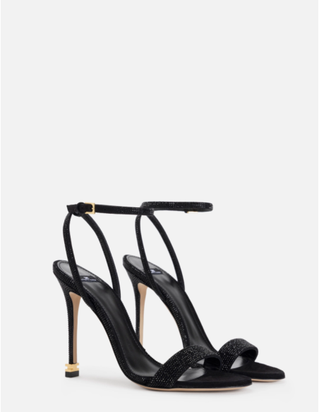 sandales strass noir