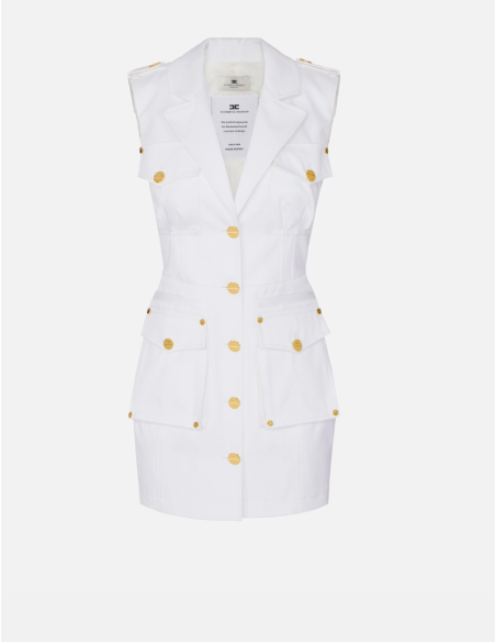 Cotton gabardine dress with large pockets