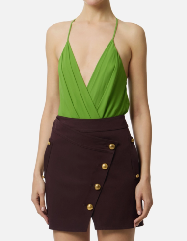 Lightweight georgette bodysuit refined silhouette