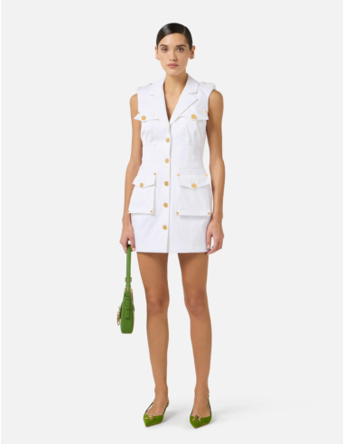 Sleeveless structured cotton dress women