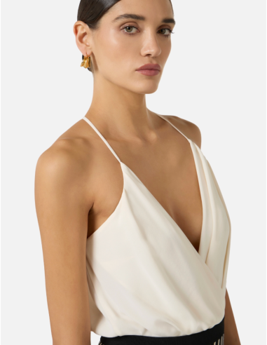 Logo metal accent premium designer bodysuit