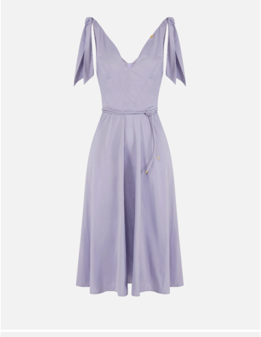 Voile fabric midi dress elegant silhouette