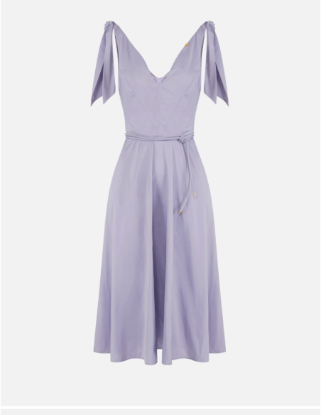 Voile fabric midi dress elegant silhouette