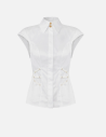 Cotton poplin shirt elastic straps design