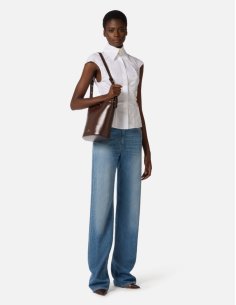 Cotton poplin shirt elastic straps design 2