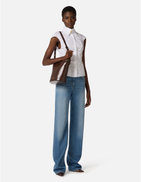 White cotton shirt elisabetta franchi