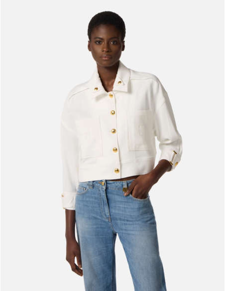 White coat with gold boutons elisabetta franchi