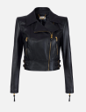 Black Leather Biker Jacket elisabetta franchi