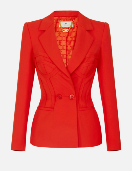 elisabetta franchi red blazer new