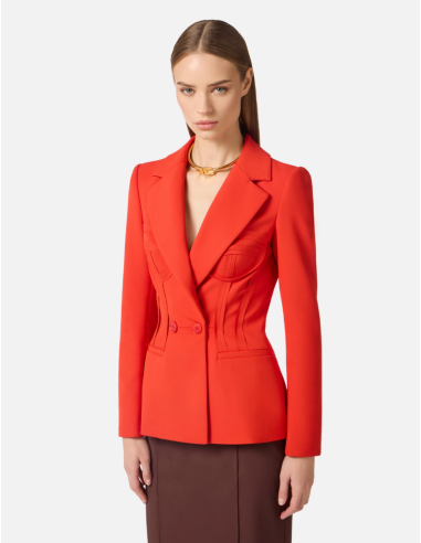 Women’s blazer raw‑edge fabric elegant design