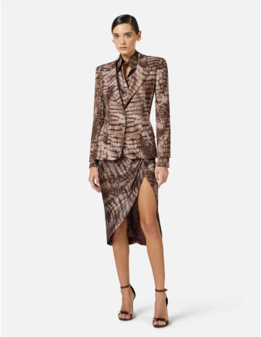 alligator print blazer italian brand